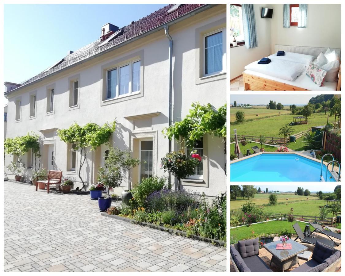 Ferienhof Graefe - 3-Seiten Hof Mit Grossem Garten, Pool & Sauna Meissen Exterior photo